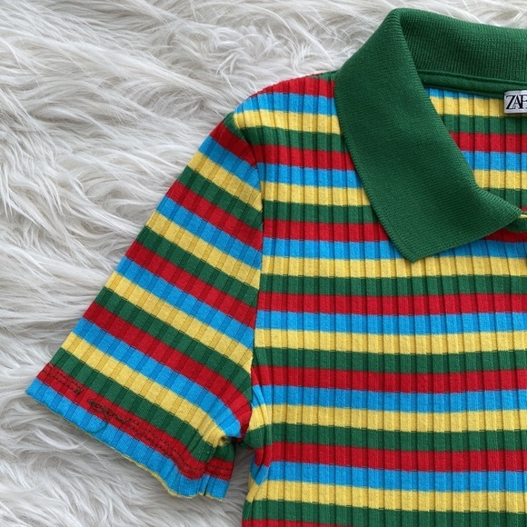 Zara | Multicolored Striped Ribbed Polo - Picture 5 of 13